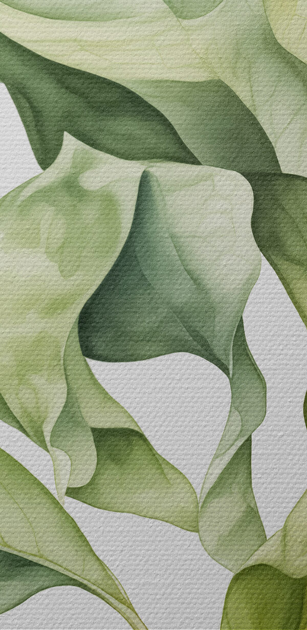 Lush green leaves in soft hues Lush green leaves in soft hues