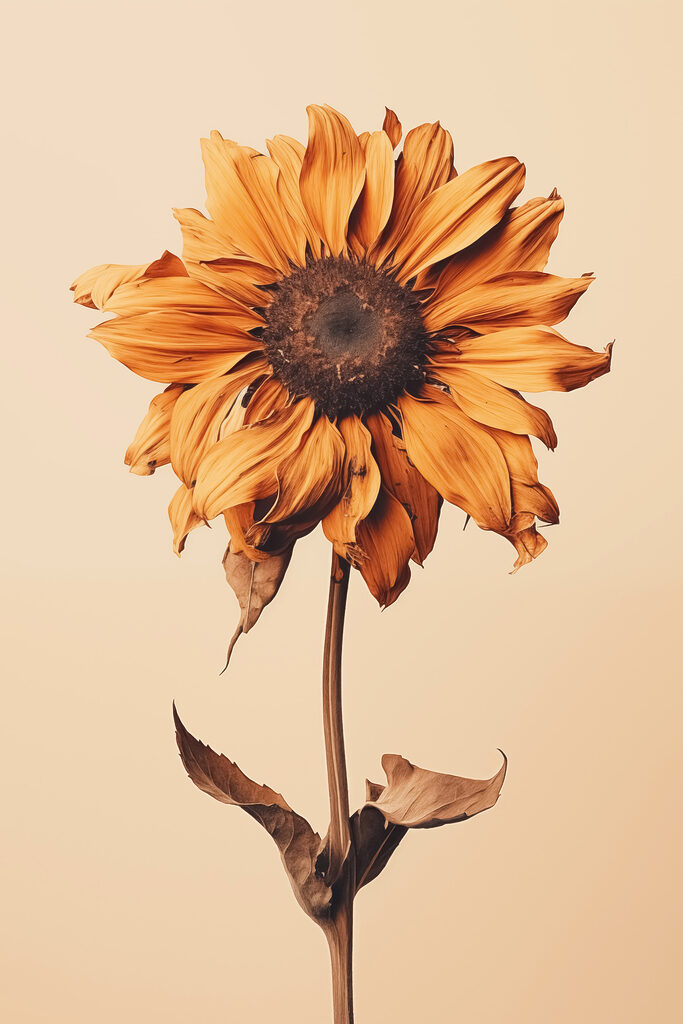 Sunflower with a brown center Sunflower with a brown center
