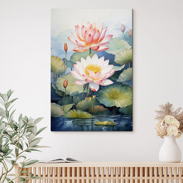 Gemälde einer Blume und Blätter Gemälde einer Blume und Blätter