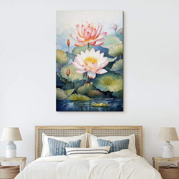 Gemälde einer Blume und Blätter Gemälde einer Blume und Blätter
