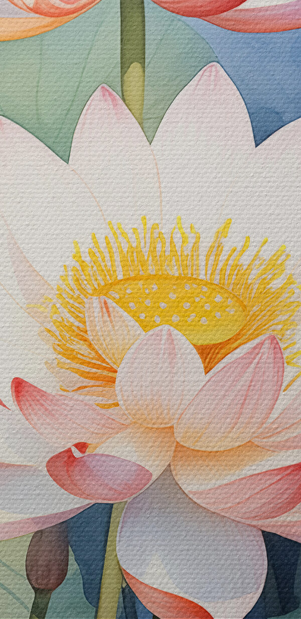 Gemälde einer Blume und Blätter Gemälde einer Blume und Blätter