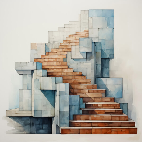 Aquarell einer Treppe Aquarell einer Treppe