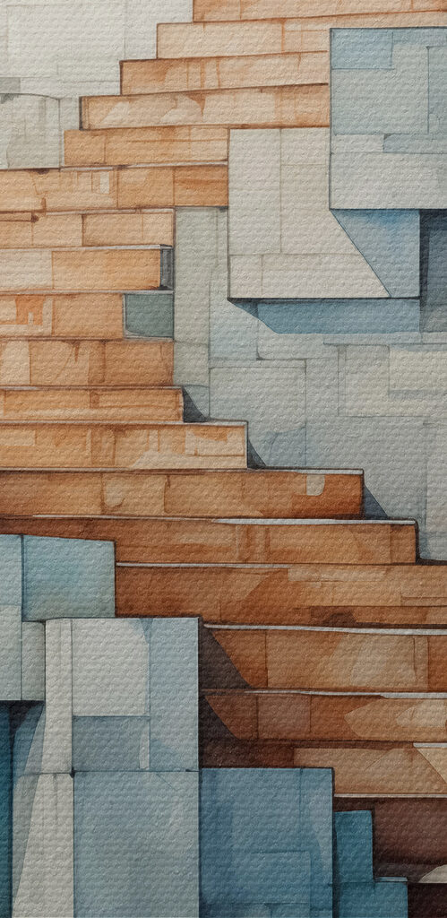 Watercolor of a staircase