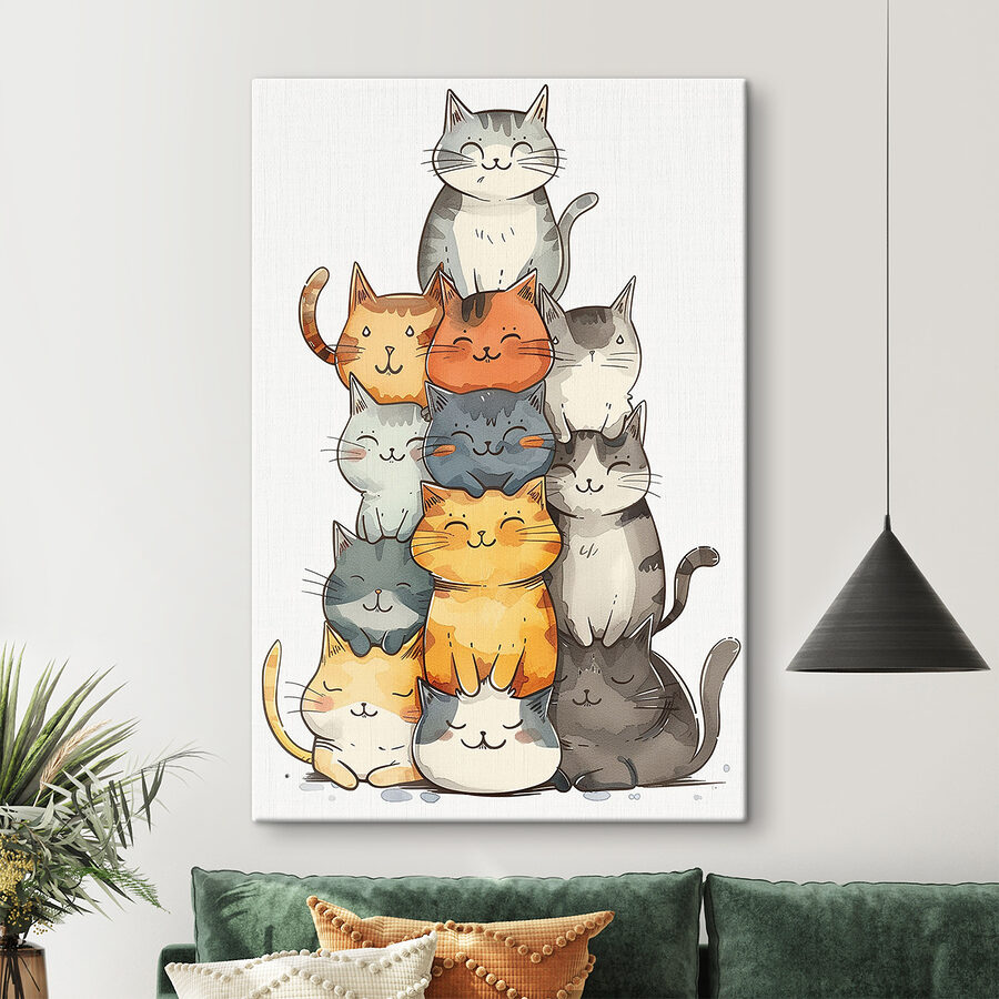 Group of cats stacked together Group of cats stacked together