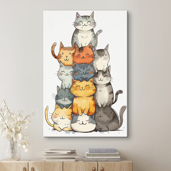 Group of cats stacked together Group of cats stacked together