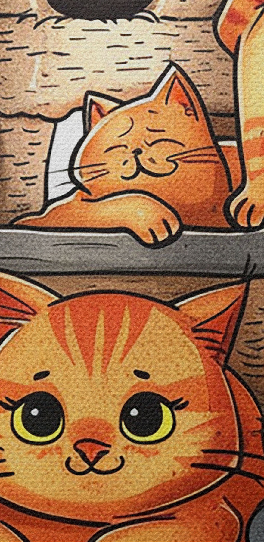 Gruppe von Katzen auf einem Turm Gruppe von Katzen auf einem Turm