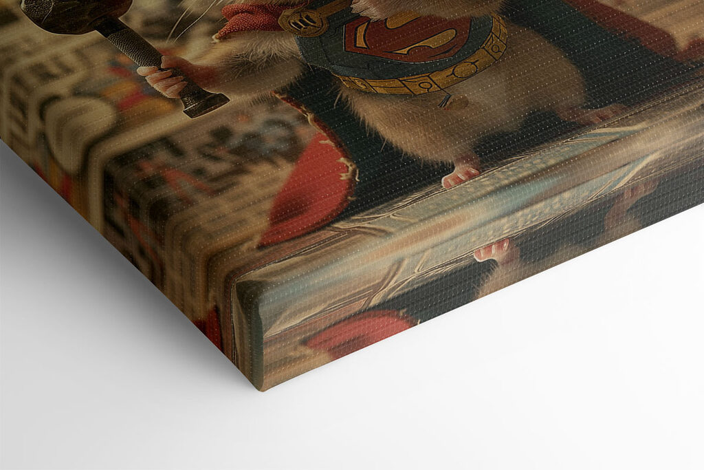 Hamster wearing a cape and holding a hammer Hamster wearing a cape and holding a hammer