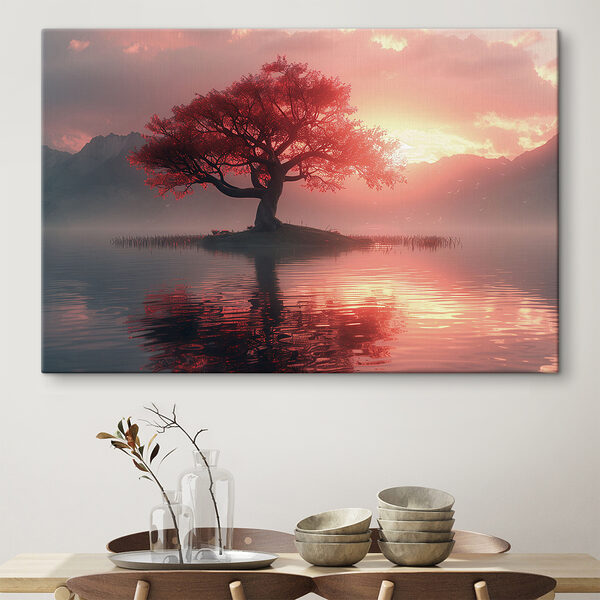 Baum auf einer kleinen Insel im Wasser Baum auf einer kleinen Insel im Wasser