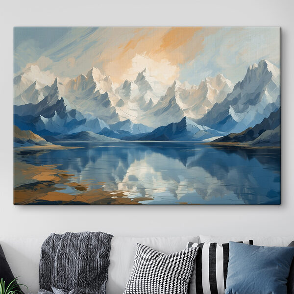 See mit Bergen und Wolken See mit Bergen und Wolken
