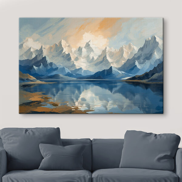 See mit Bergen und Wolken See mit Bergen und Wolken