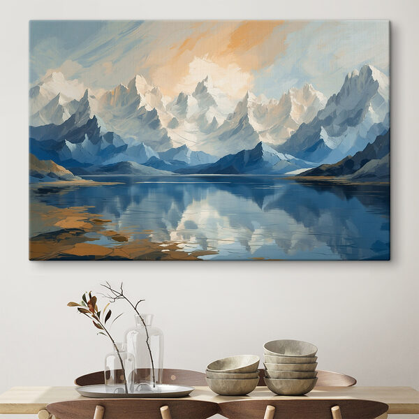See mit Bergen und Wolken See mit Bergen und Wolken