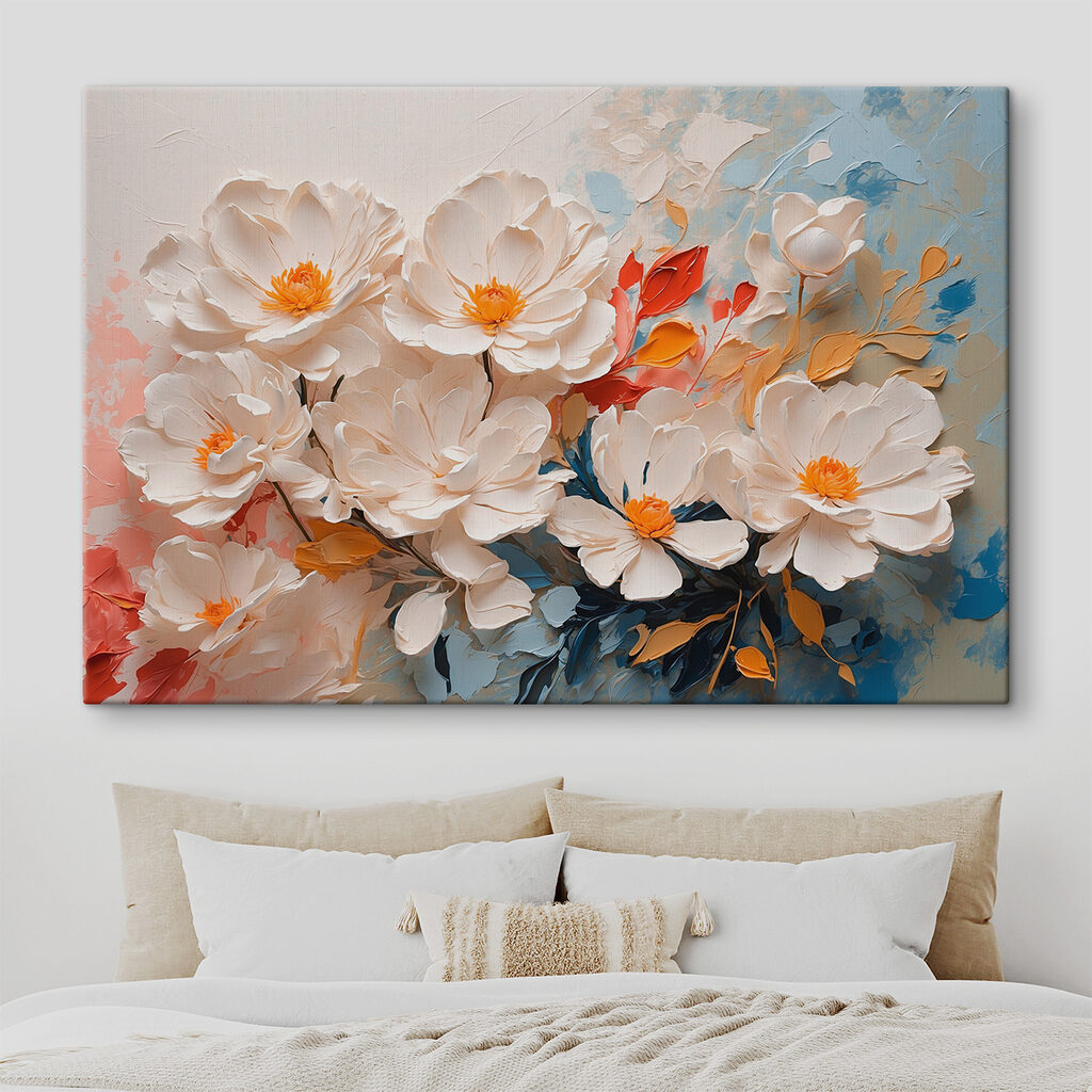 Group of white flowers with yellow center