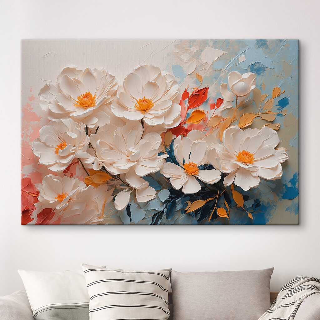 Group of white flowers with yellow center