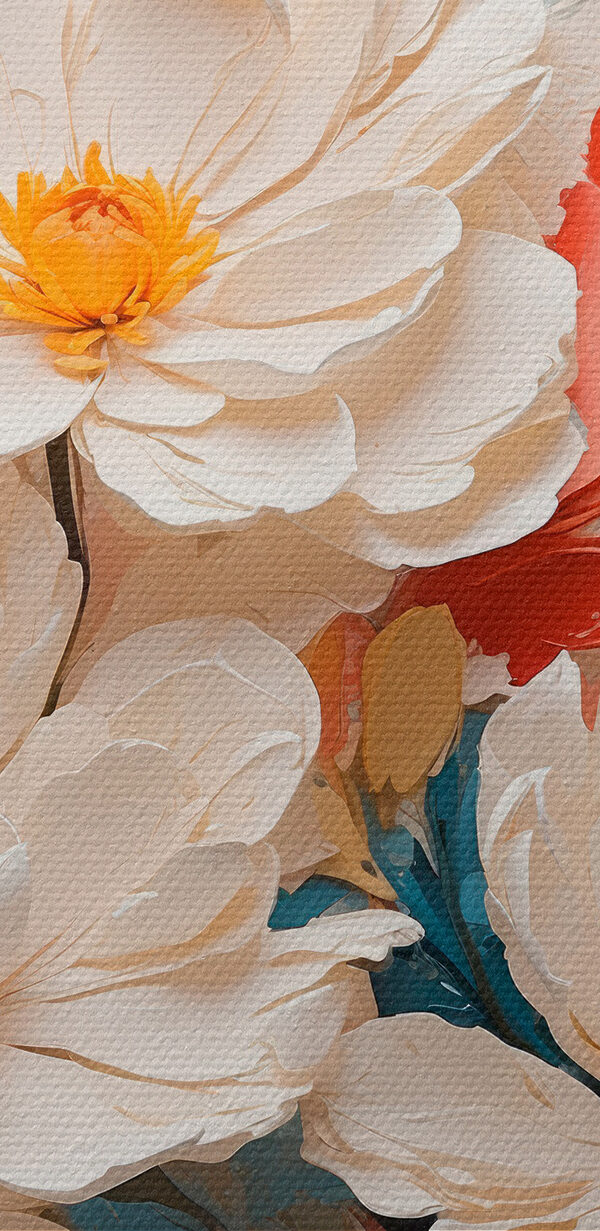 Gruppe von weißen Blüten mit gelber Mitte Gruppe von weißen Blüten mit gelber Mitte