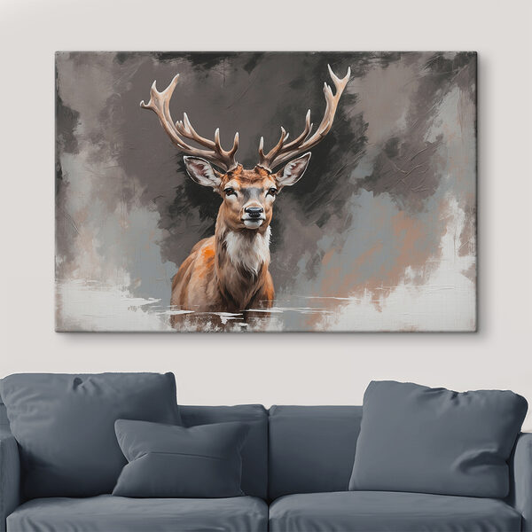 Hirsch mit Geweih schaut in die Kamera Hirsch mit Geweih schaut in die Kamera