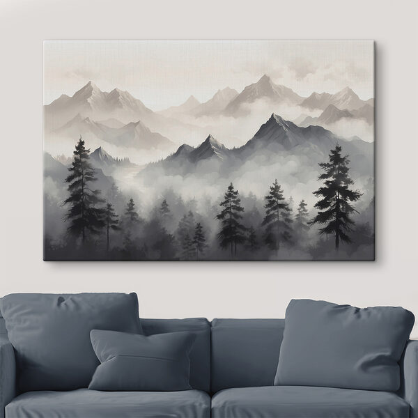 Landschaft mit Bergen und Bäumen Landschaft mit Bergen und Bäumen