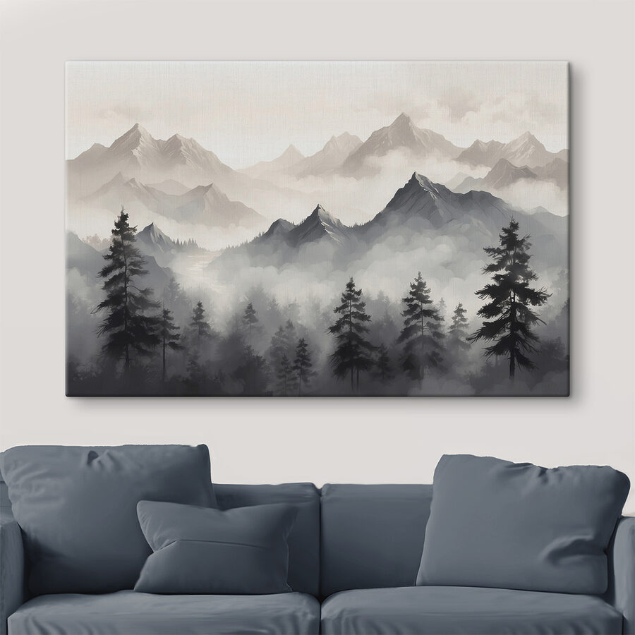 Landschaft mit Bergen und Bäumen Landschaft mit Bergen und Bäumen