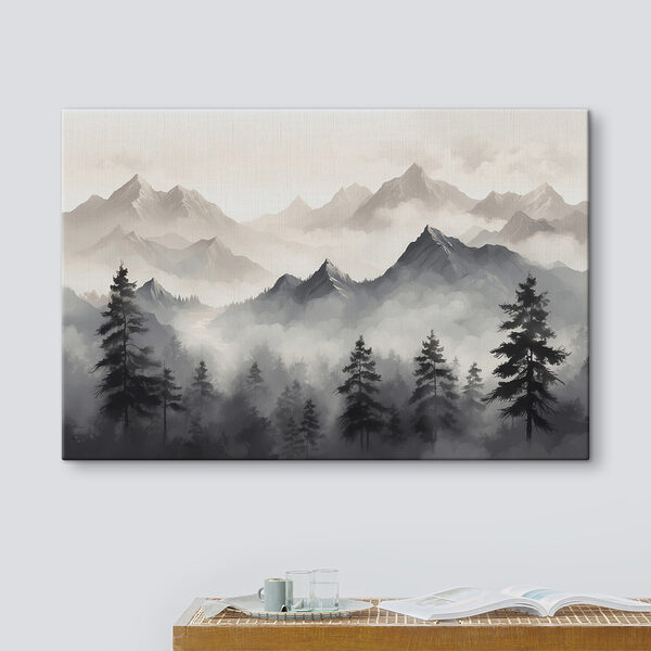 Landschaft mit Bergen und Bäumen Landschaft mit Bergen und Bäumen