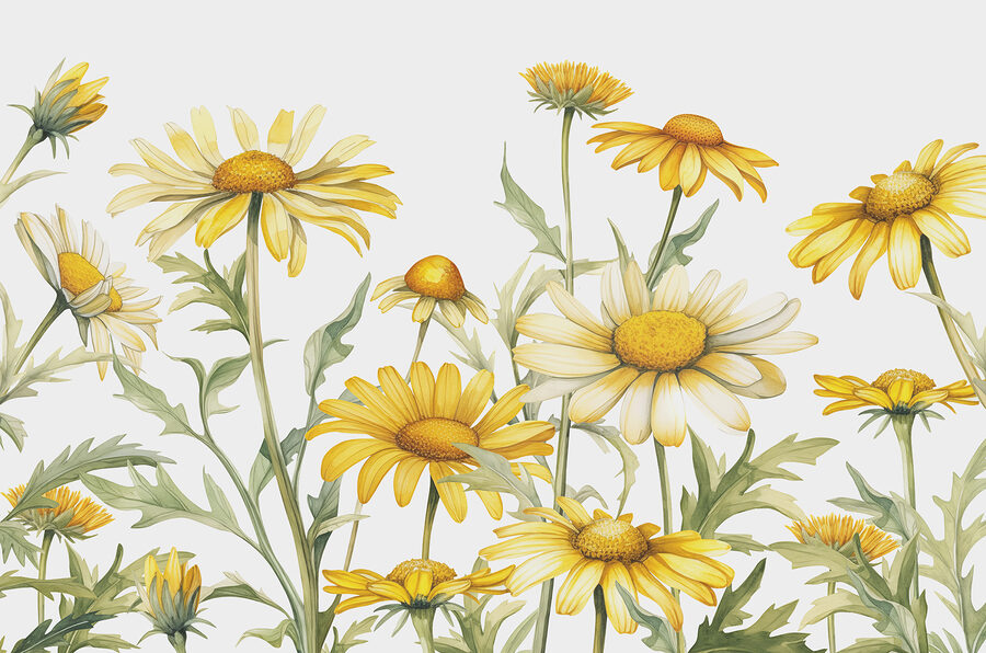 Gruppe von gelben Blumen