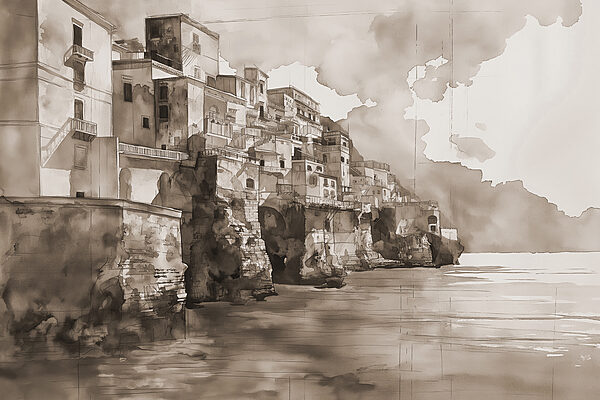 Aquarell einer Stadt Aquarell einer Stadt