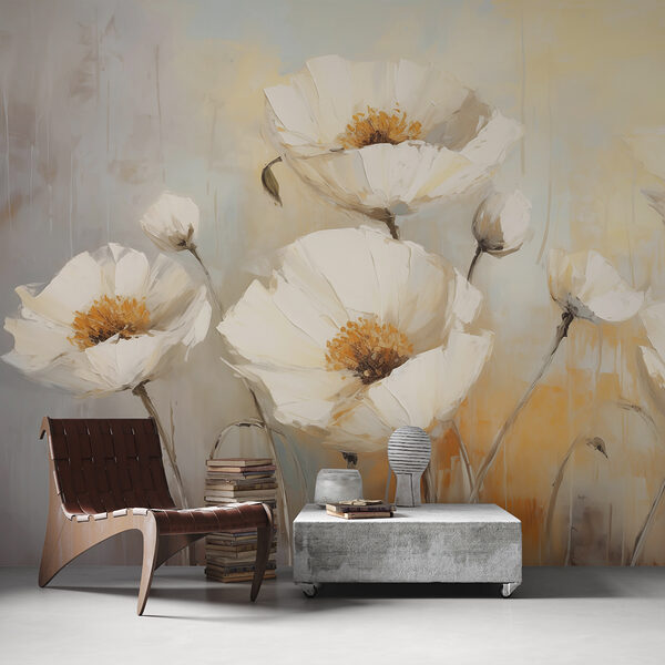 Malerei von weißen Blumen Malerei von weißen Blumen