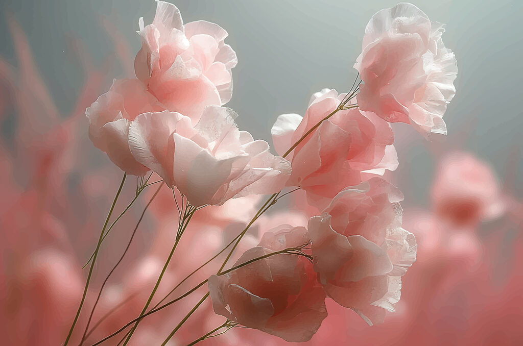 Gruppe von rosa Blumen Gruppe von rosa Blumen