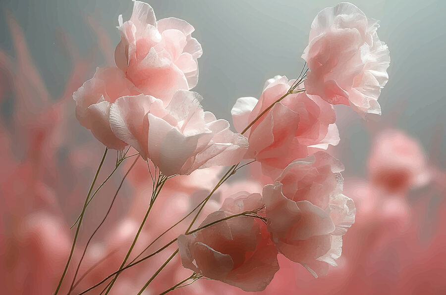 Gruppe von rosa Blumen