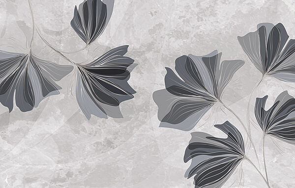 Graues und weißes Blumendesign Graues und weißes Blumendesign