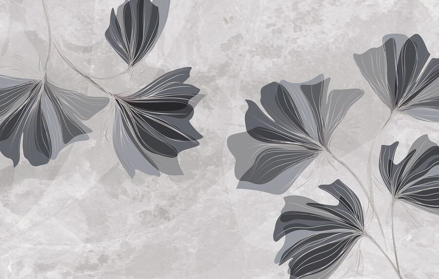 Graues und weißes Blumendesign