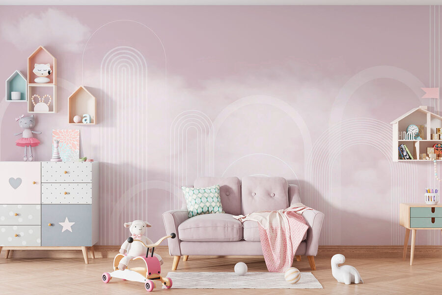 Weiße Linien auf rosa Hintergrund Weiße Linien auf rosa Hintergrund