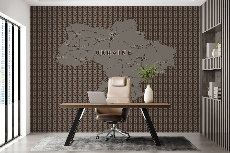 Karte der ukraine mit Linien und Städten Karte der ukraine mit Linien und Städten