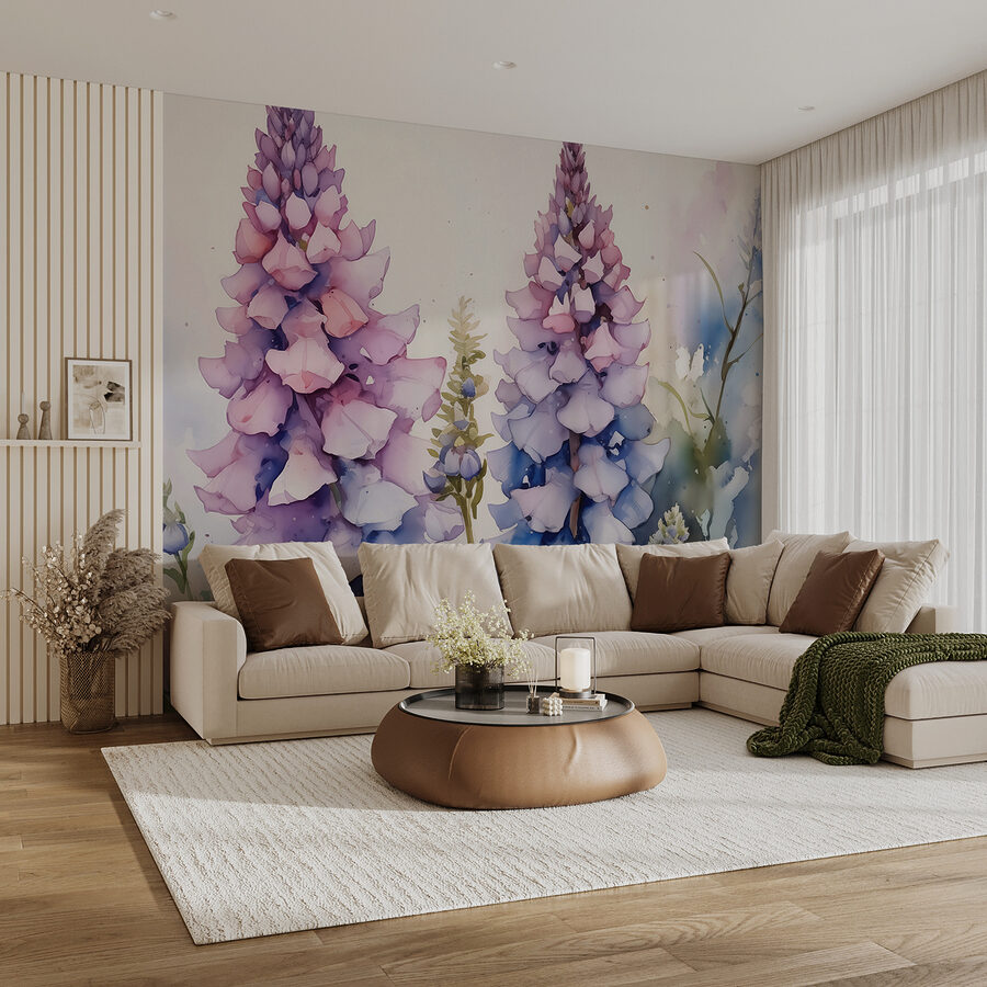 Gemälde von Blumen auf weißem Hintergrund Gemälde von Blumen auf weißem Hintergrund