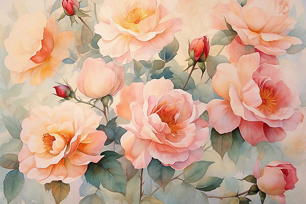 Painting of flowers on a wall