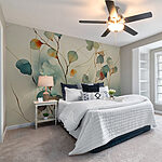 Fototapeten Gemälde einer Pflanze mit Blättern