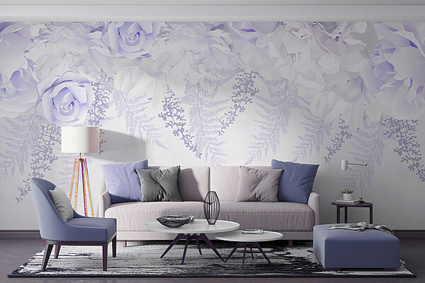 Weiße und violette Blumen Weiße und violette Blumen