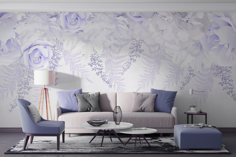 Weiße und violette Blumen
