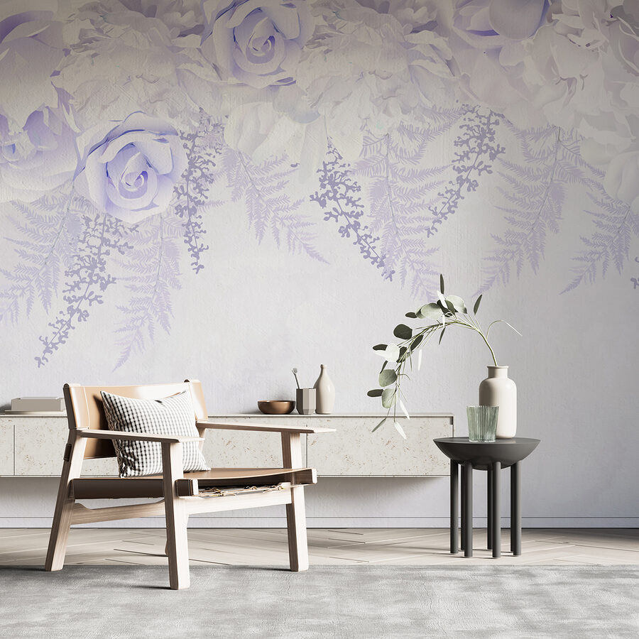 Weiße und violette Blumen