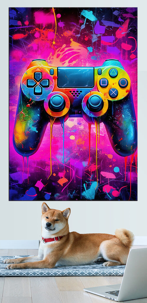 Colorful video game controller Colorful video game controller