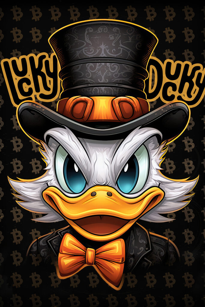 Cartoon duck wearing a top hat