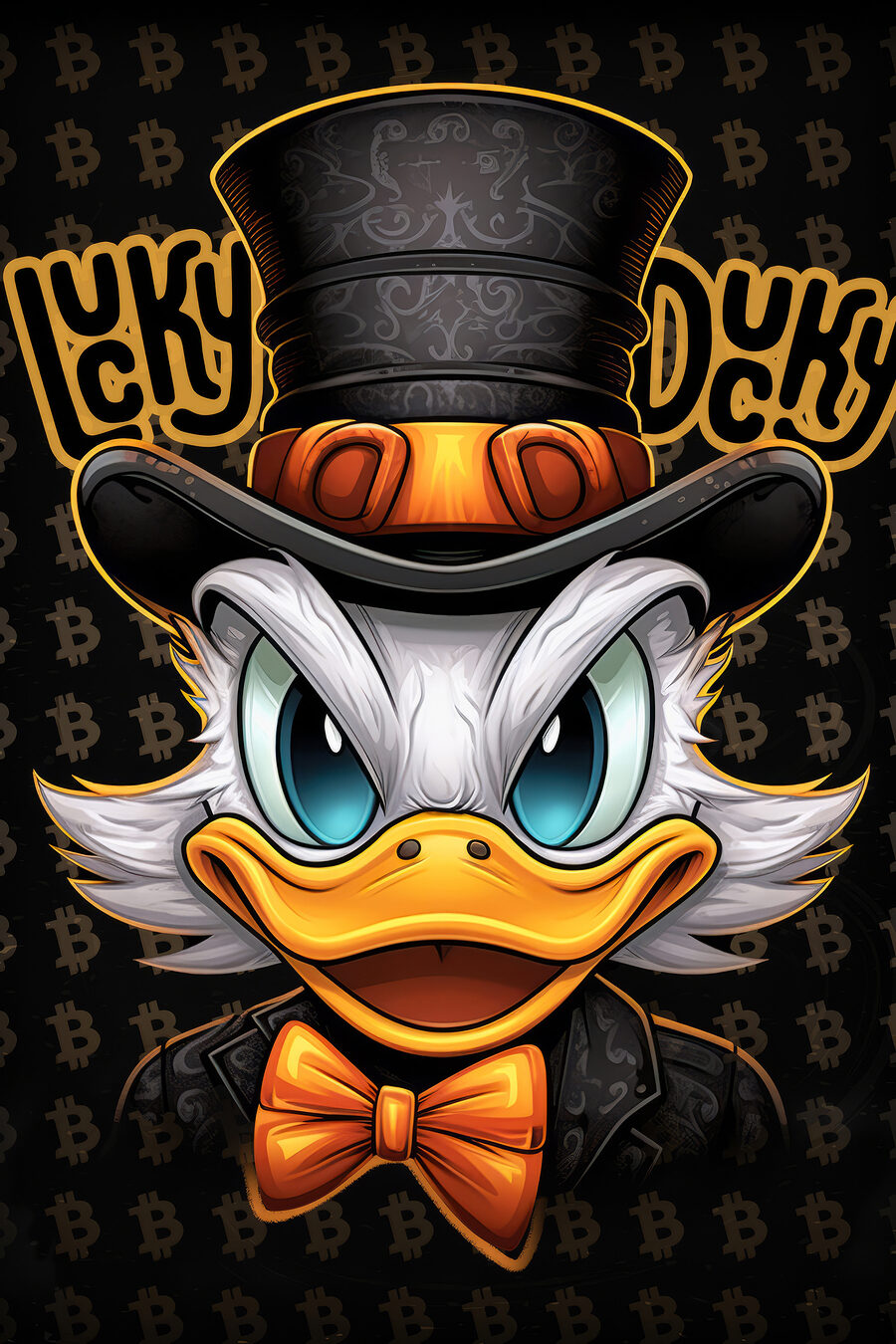 Cartoon-Ente mit Zylinderhut