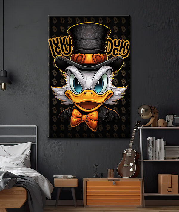 Cartoon-Ente mit Zylinderhut Cartoon-Ente mit Zylinderhut