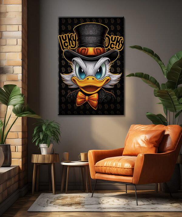 Cartoon-Ente mit Zylinderhut Cartoon-Ente mit Zylinderhut
