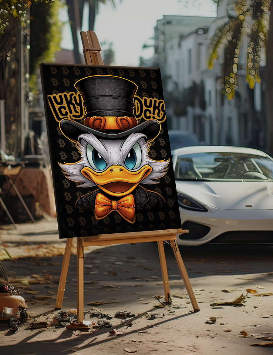 Cartoon-Ente mit Zylinderhut