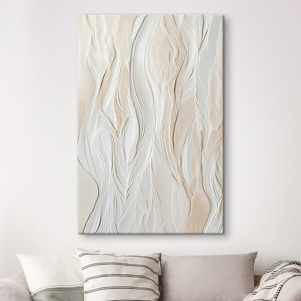 Weiße Wand mit gewellten Linien Wandbilder Weiße Wand mit gewellten Linien