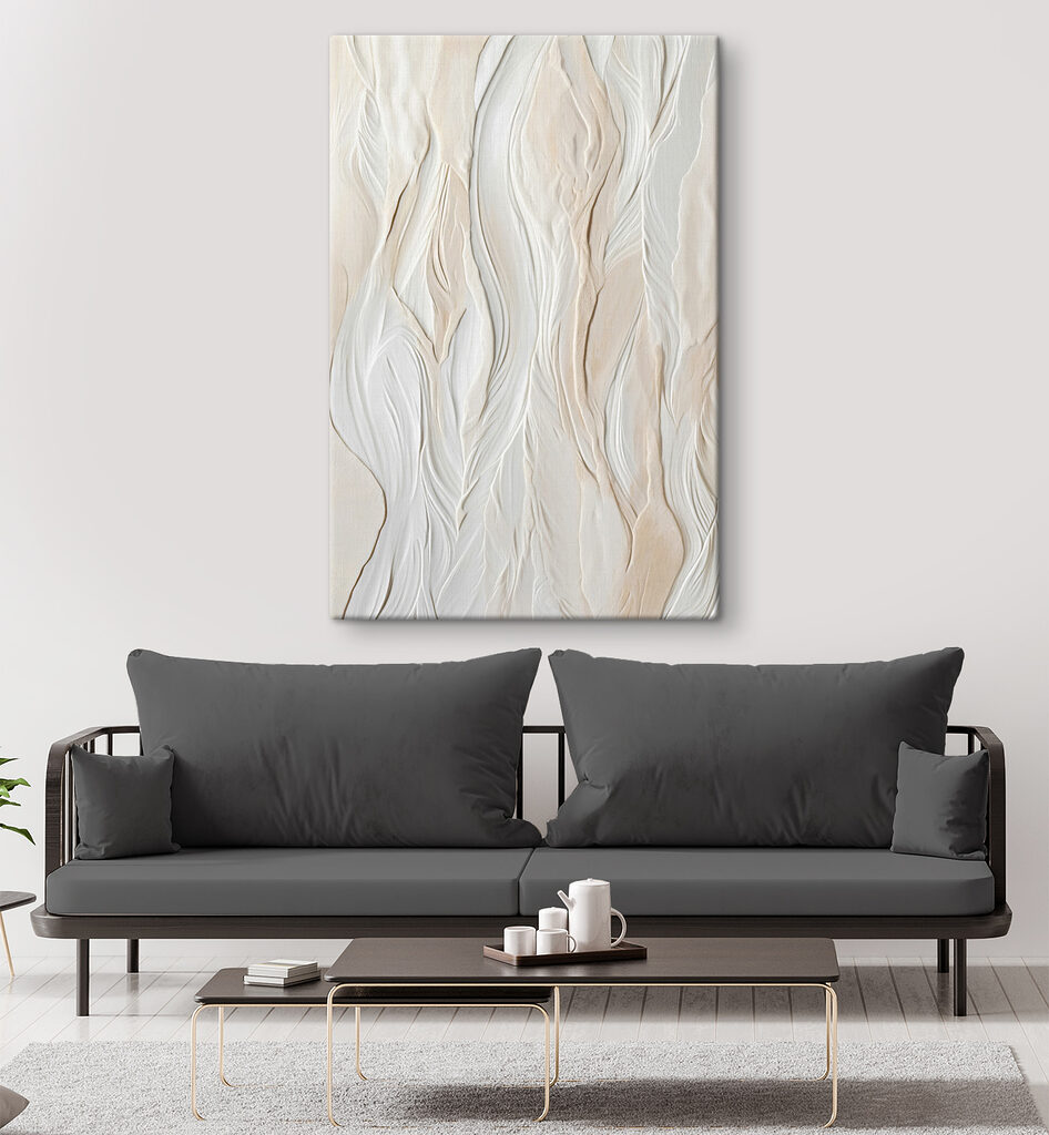 White wall with wavy lines White wall with wavy lines