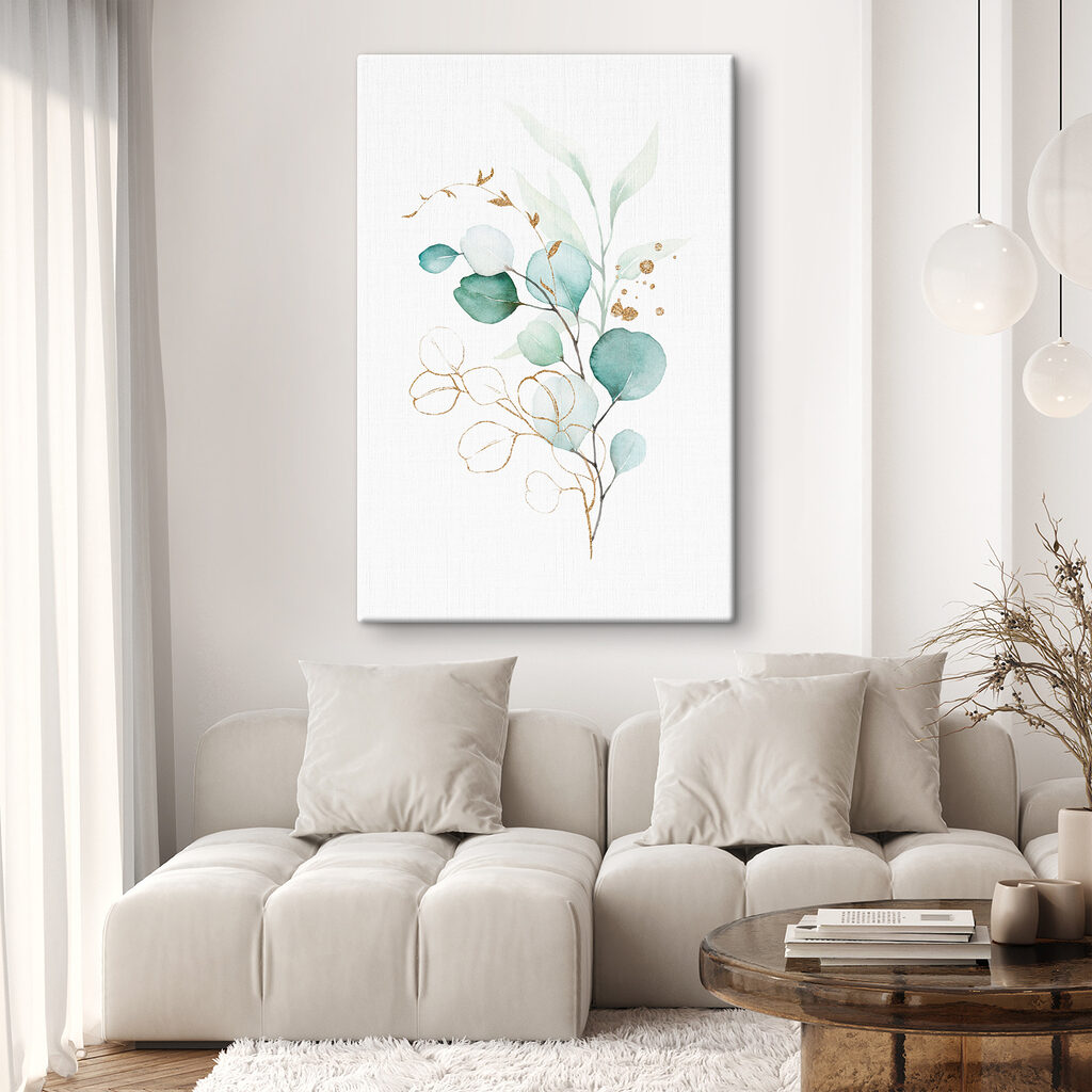 Watercolor painting of a branch with leaves Watercolor painting of a branch with leaves