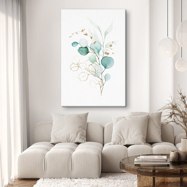 Watercolor painting of a branch with leaves Watercolor painting of a branch with leaves
