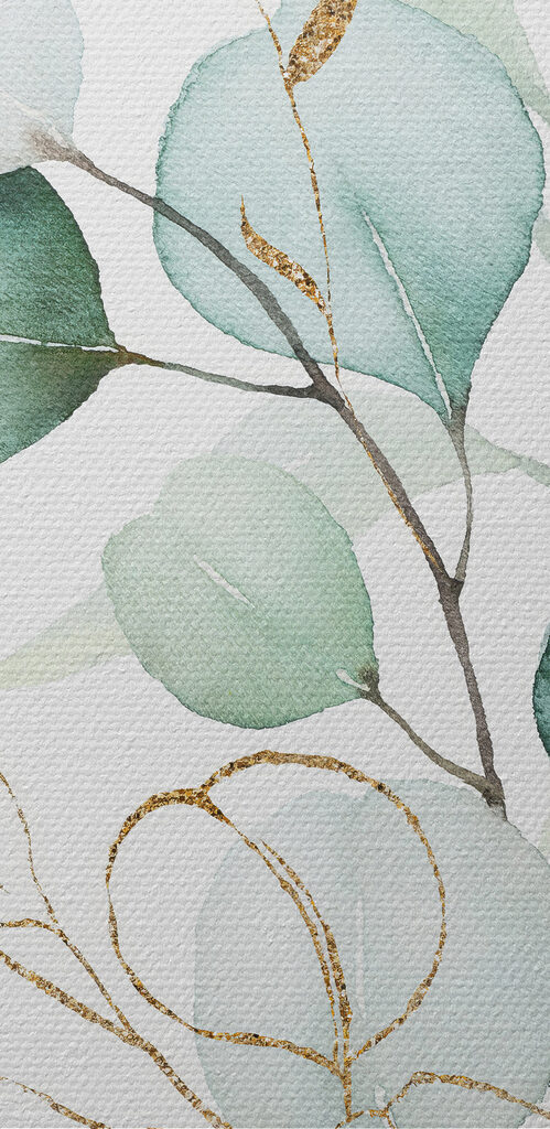 Watercolor painting of a branch with leaves Watercolor painting of a branch with leaves