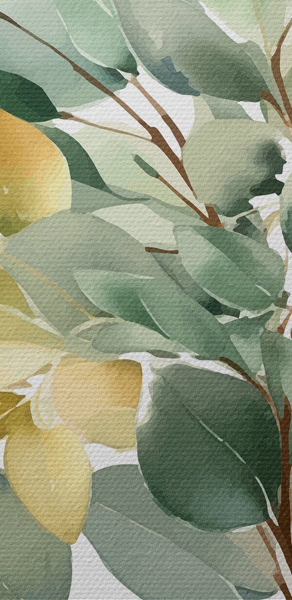Aquarellmalerei eines Zweiges mit Blättern Aquarellmalerei eines Zweiges mit Blättern