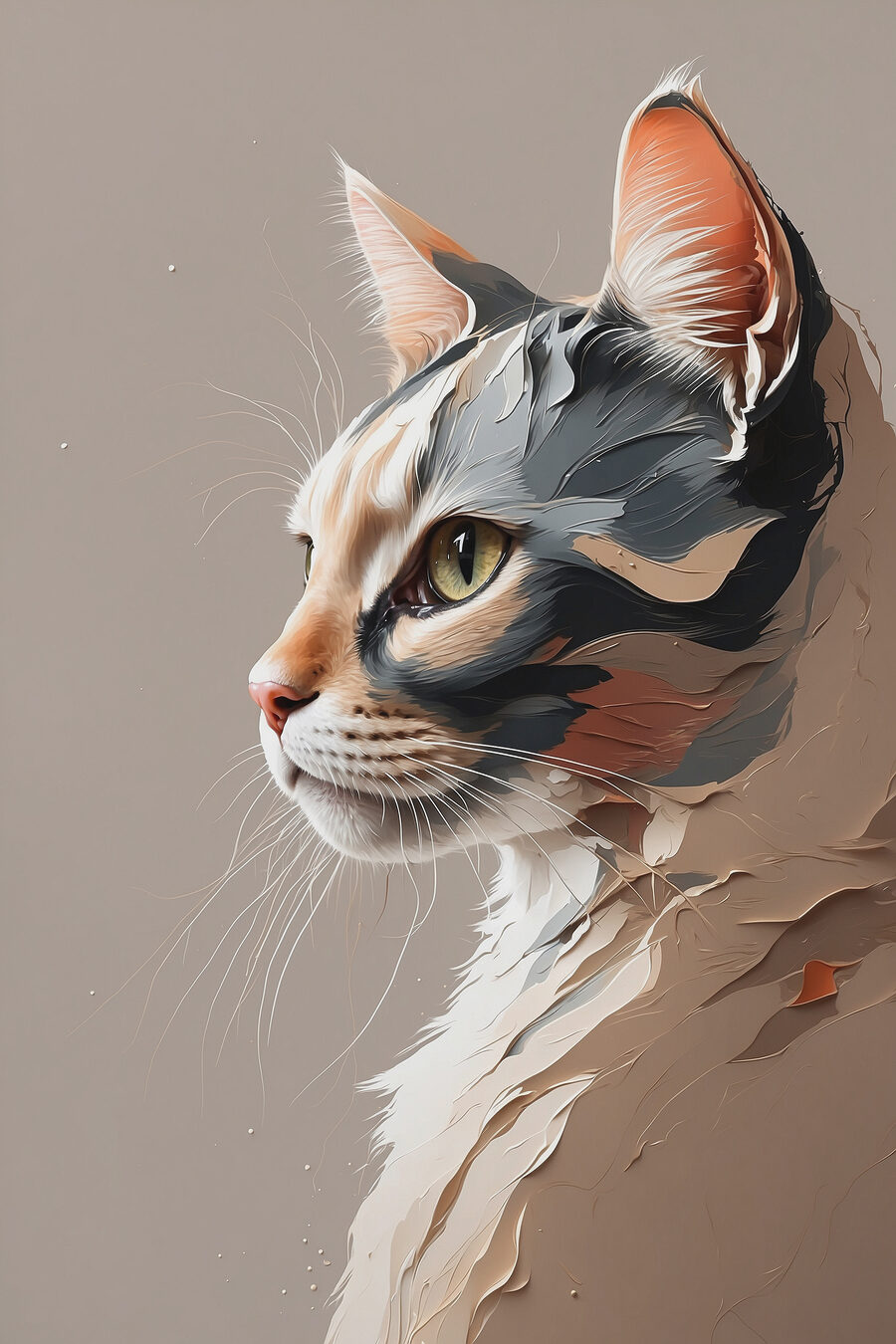 Katze mit rissigem Gesicht